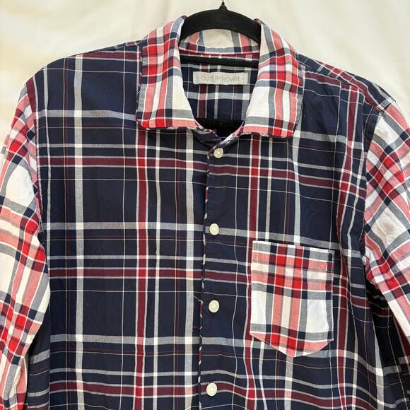 Outerknown Men's Button Up Shirt Size XS Organic Cotton Mixed Plaid Long Sleeve - Picture 2 of 7